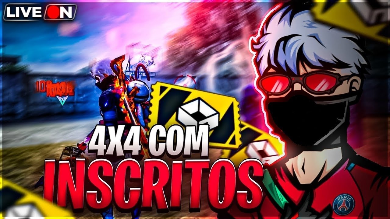 💛FREE FIRE AO VIVO💛 4X4 E XTREINO 💛SALINHA PERSONALIZADA💛