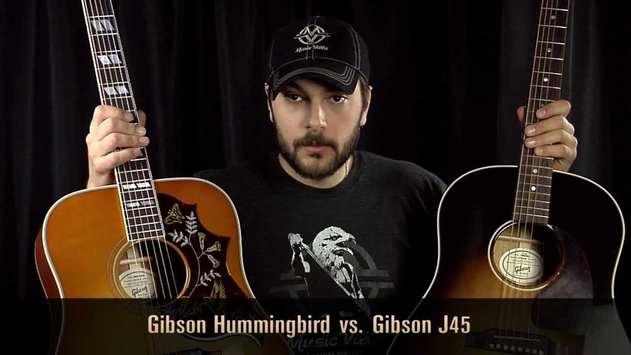 Gibson J45 против Gibson Hummingbird: какая акустическая гитара лучшая?