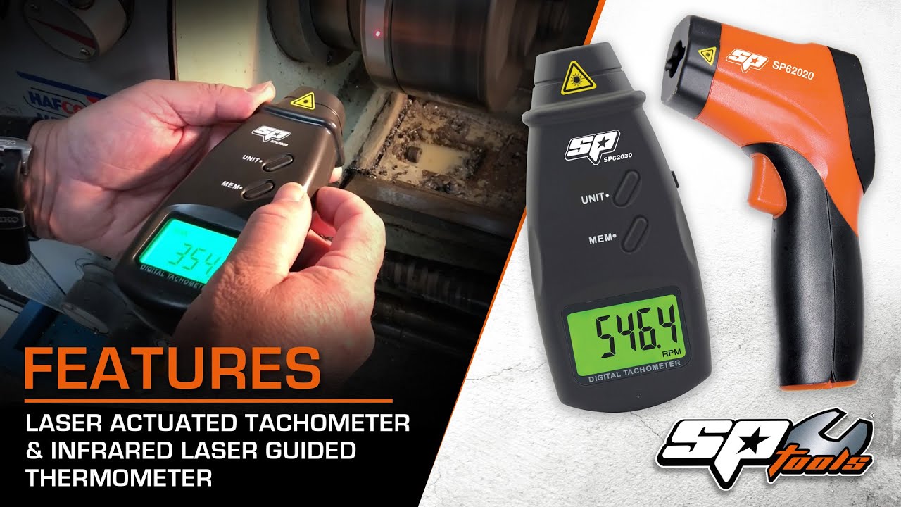 SP TOOLS - LASER ACTUATED TACHOMETER & INFRARED LASER GUIDED THERMOMETER - PRODUCT DEMONSTRATION