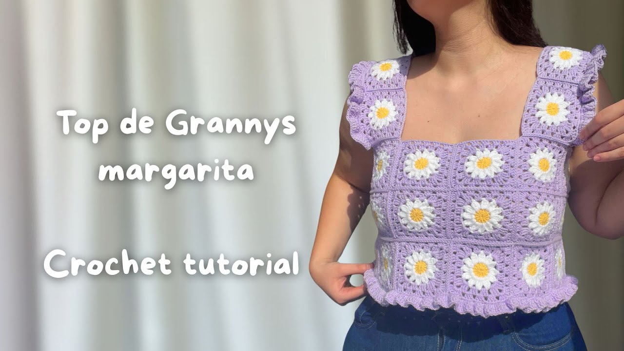 TUTORIAL: BLUSA DE MARGARITAS A CROCHET🌼💜