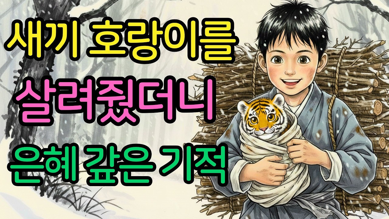 고양이인 줄 알고 새끼 호랑이를 키운 고아 소년, 과연 은혜를 돌려받았을까? | 옛날이야기