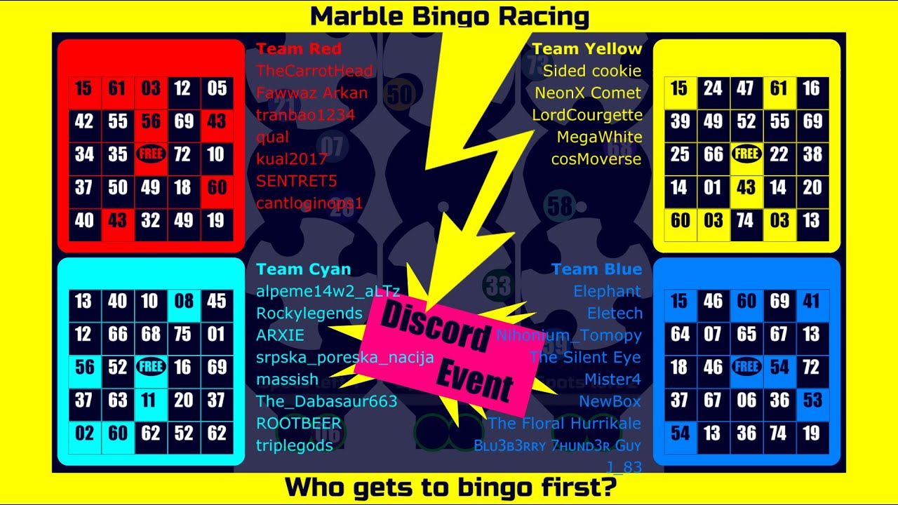 Marble Bingo Racing [Discord Event] - Marble Race in Algodoo