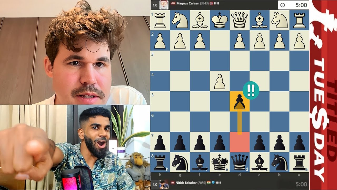Let's play SCANDINAVIAN! GM Magnus Carlsen vs IM Nitish Belurkar