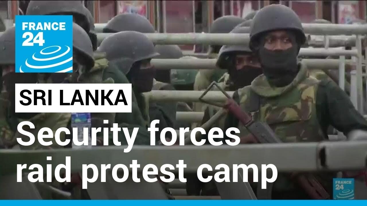 Sri Lankan security forces raid protest camp as new leaders sworn in • FRANCE 24 English