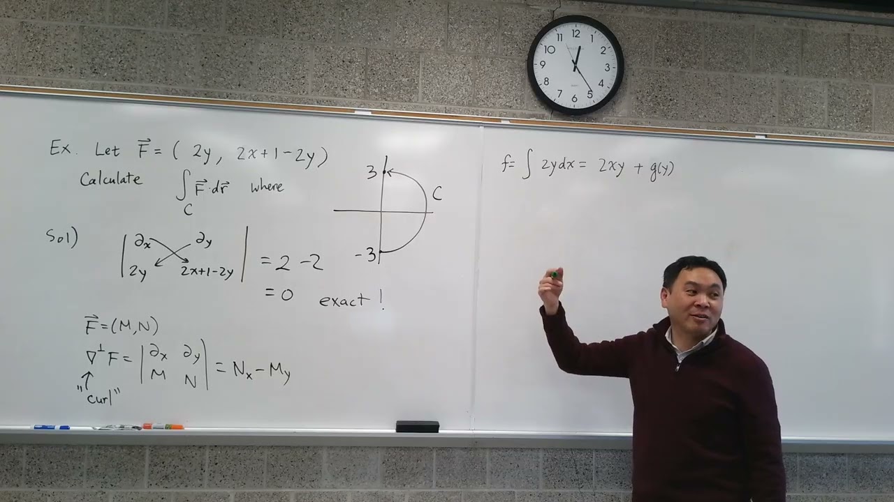 Finding the potential function to perform the line integral