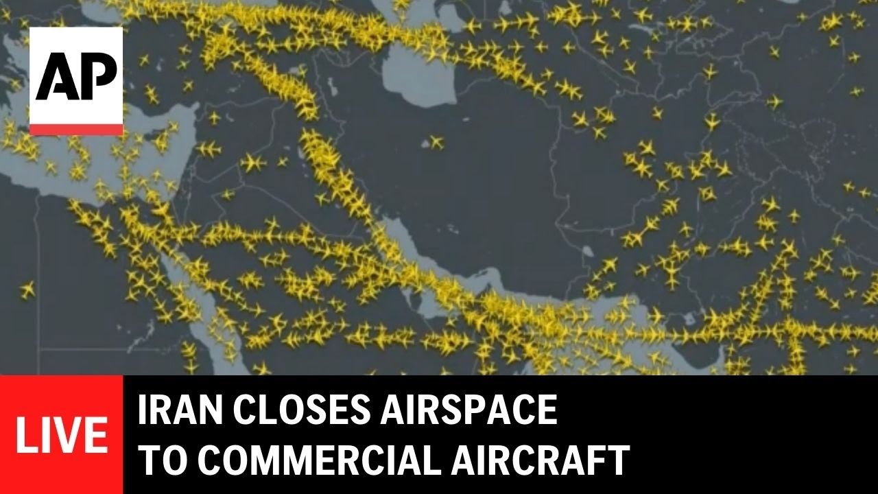 LIVE: Iran closes its airspace to commercial aircraft