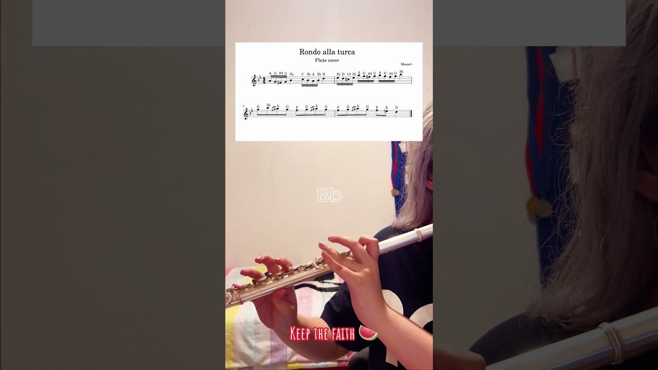 Rondo alla turca | sped up| flute tutorial |sheet music