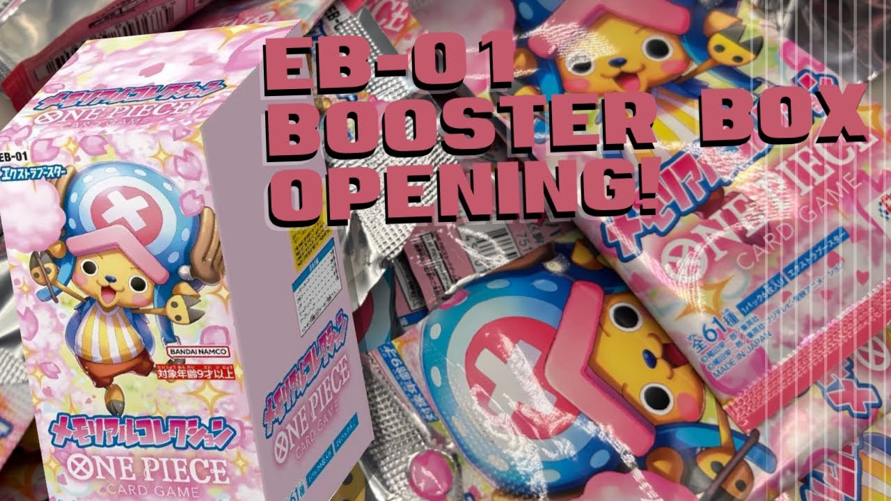 Bandai One Piece Trading Card Game Memorial Collection Extra Booster Box EB-01 Unboxing lo-fi ASMR