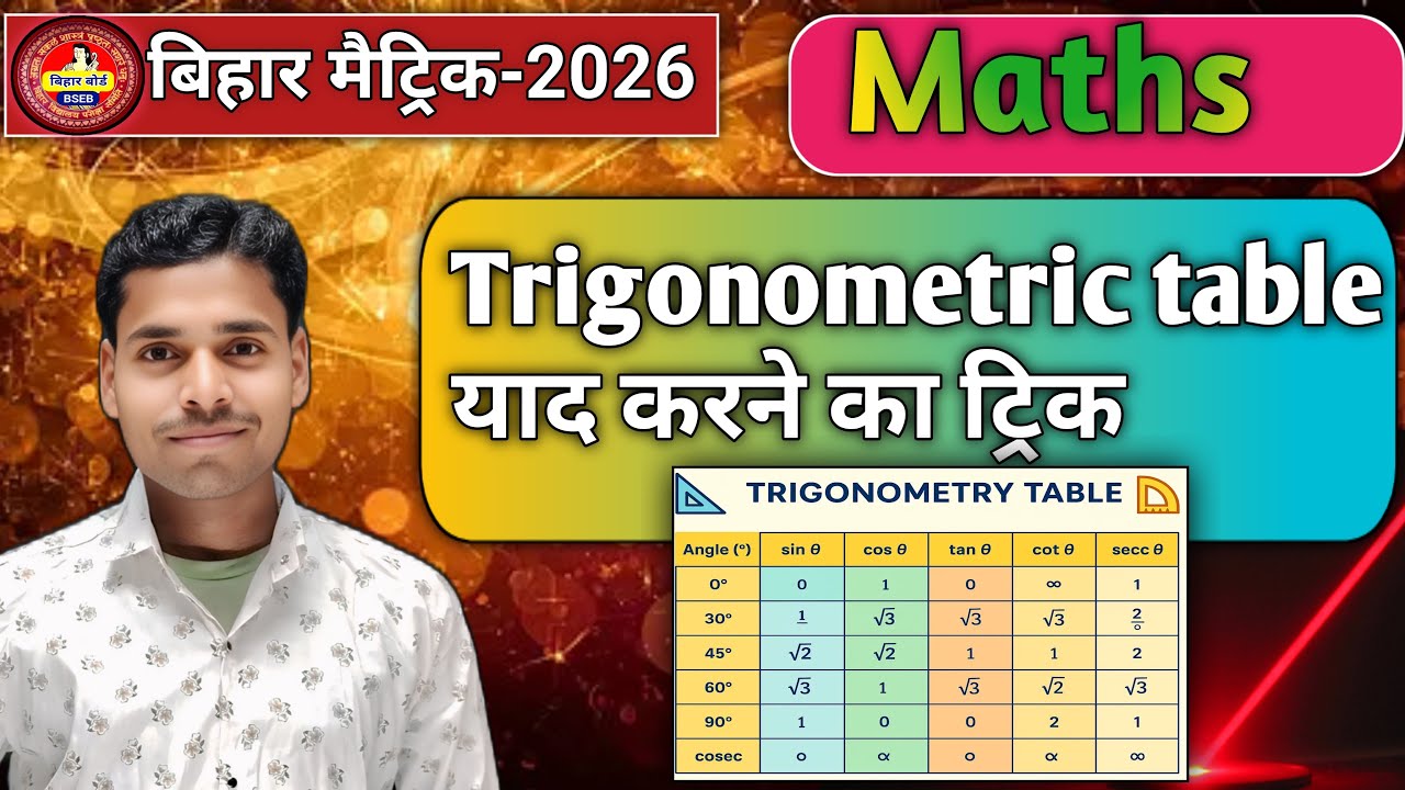 Vijay MGS Board  is live! trigonometric table//एक ही बार में याद रखने का तरीका//by -Vijay sir 