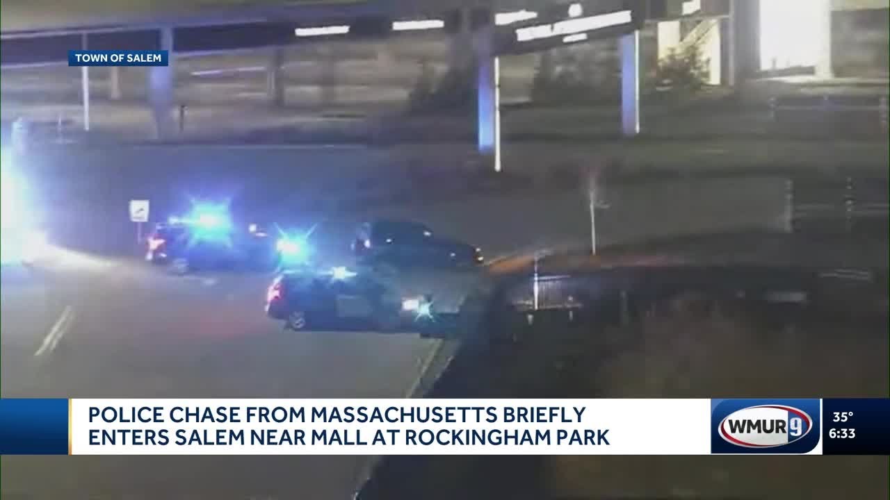 Video captures police pursuit near The Mall at Rockingham Park in Salem