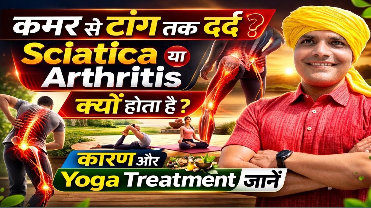 कमर से टांग तक दर्द ? Sciatica और Arthritis का असली कारण और Yoga Treatment 