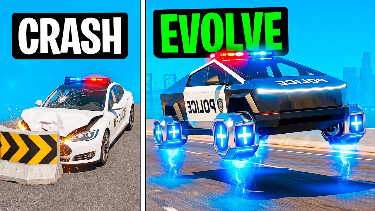 Every Time I Crash, My Police Tesla EVOLVES in GTA!