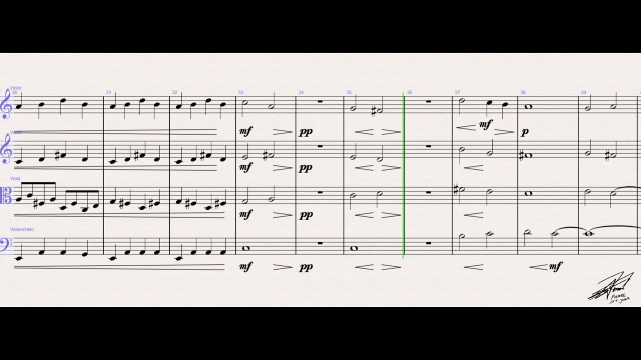 Pieza para cuarteto de cuerdas en do lidio - Pierre St. John