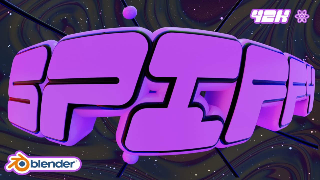 Atomic Y2K Logo In Blender With A Fisheye Effect (Beginner Friendly)