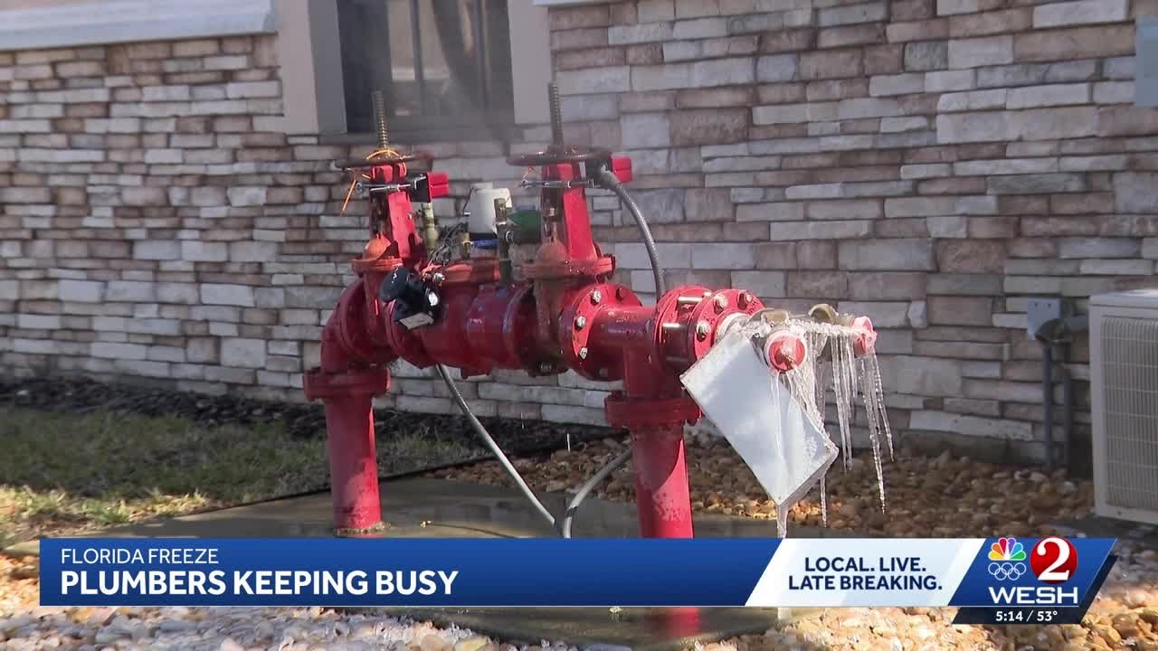Plumbers working overtime during the Florida freeze