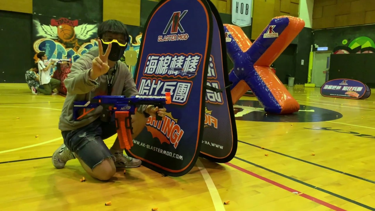 Teens Nerf QuikFlag Capture Flag Game Battle in a Hong Kong Sportground