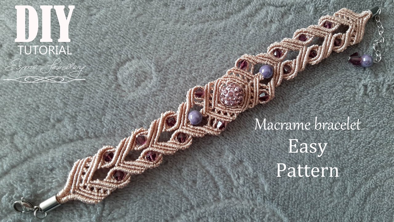 Makramowa bransoletka krok po kroku tutorial / Macrame bracelet tutorial DIY / Easy macrame pattern
