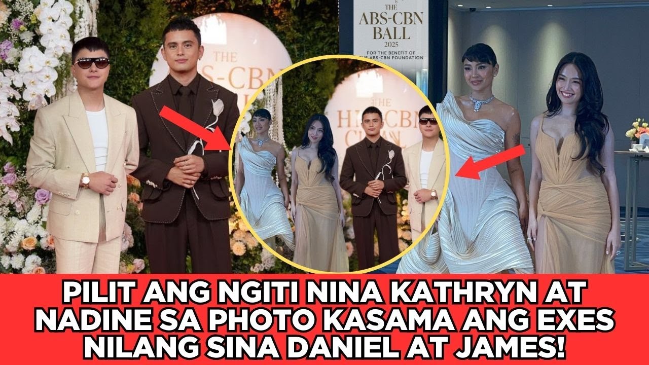 Pilit ang ngiti nina Kathryn at Nadine sa photo kasama ang exes nilang sina Daniel at James!
