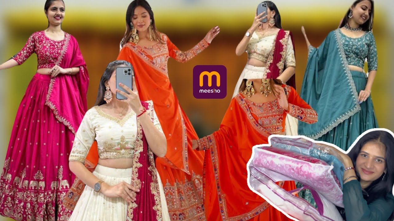 Meesho Heavy Flare Lehengas Haul💕 |Try on new collection #meeshohaul #review #lehenga✨