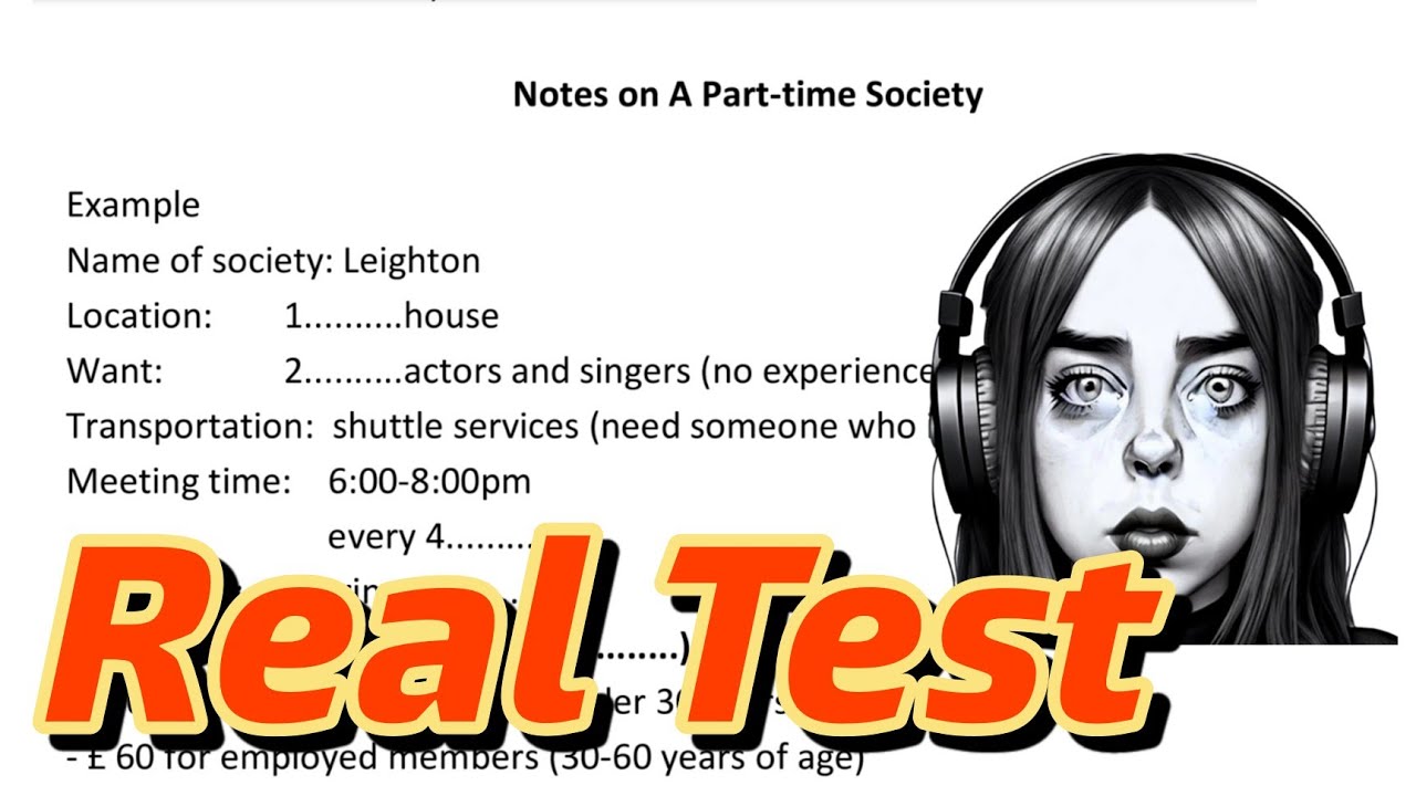 NOTES ON PART TIME SOCIETY IELTS LISTENING 2024