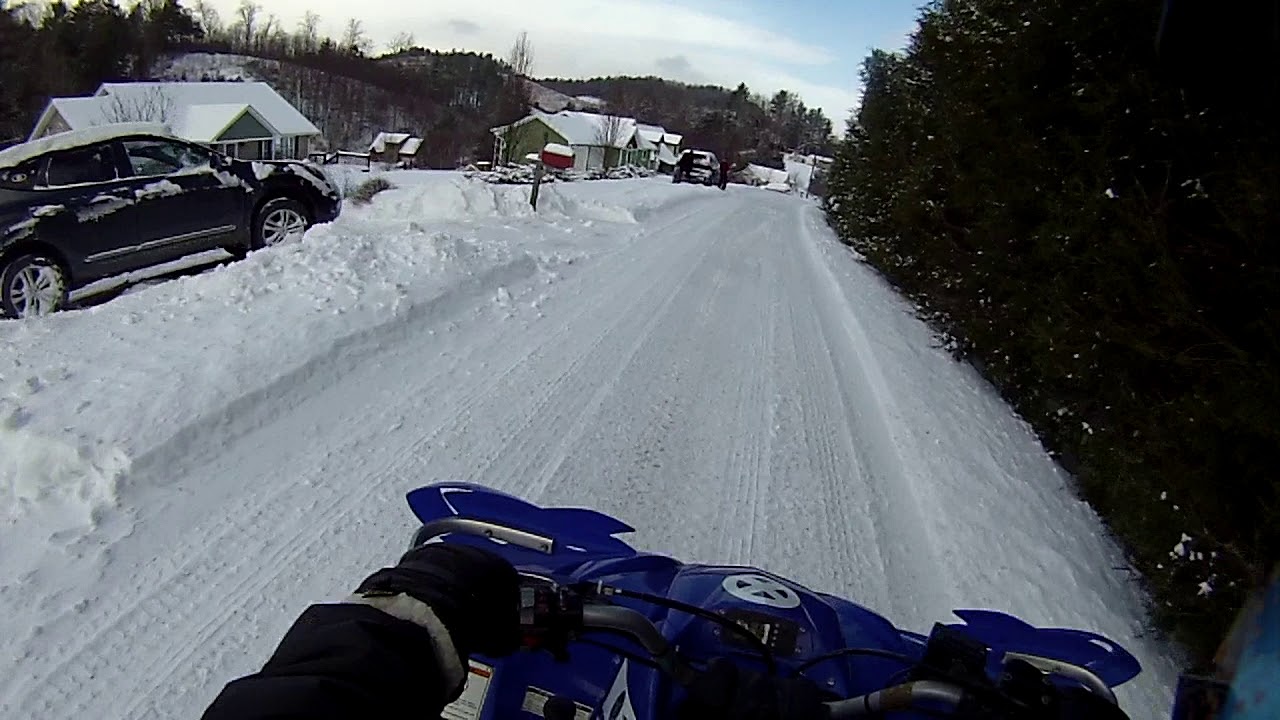 Yamaha Wolverine 450 Bombing Snow Covered Roads