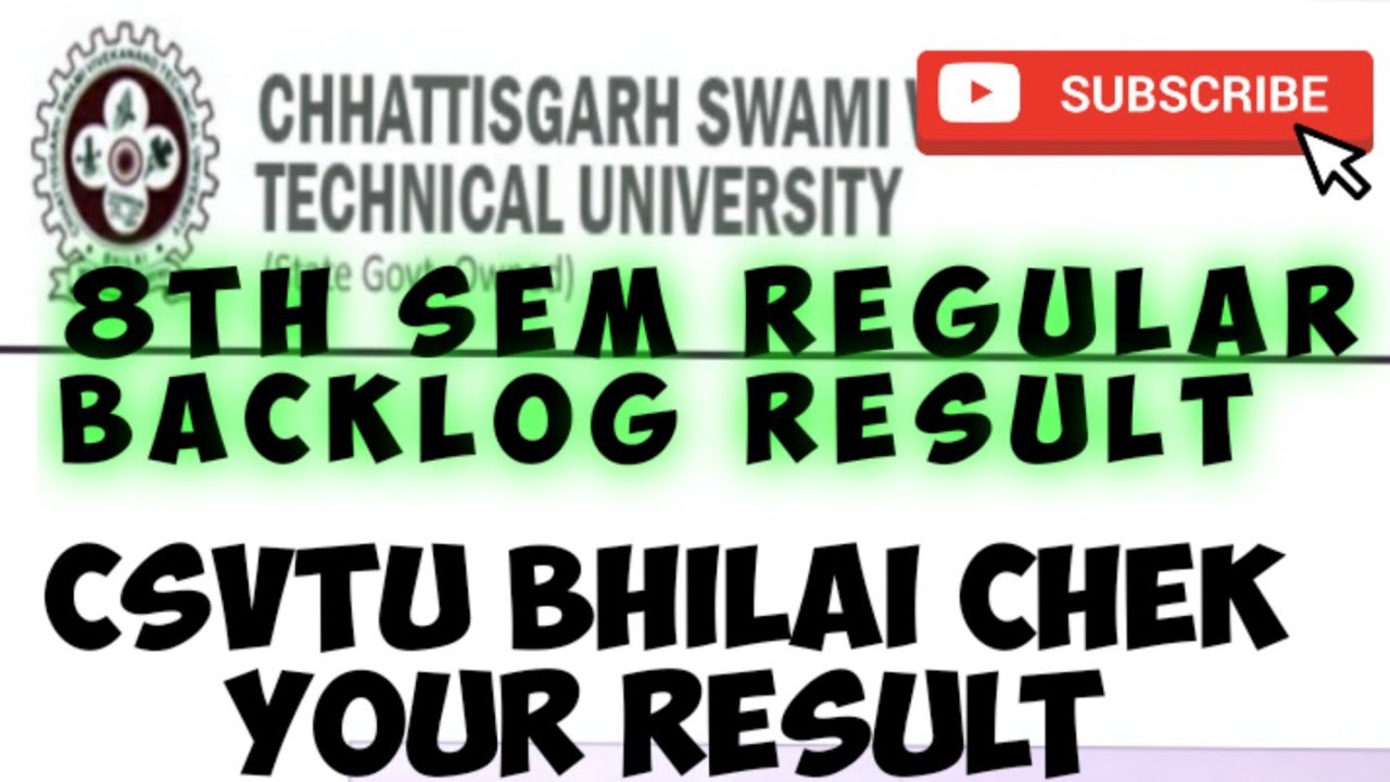 CSVTU bhilai final semester result regular/backlog 2020 #csvtubhilai #csvtu #bhilai #finalyearresult