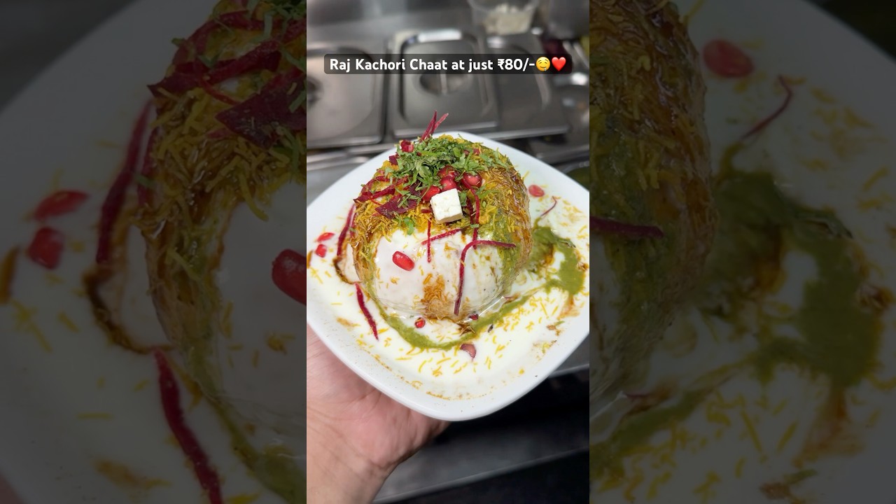 Raj Kachori Chaat🤤🥵 at ₹80/- Only #shorts #rajkachori #indianstreetfood