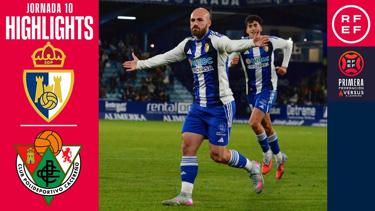 Resumen #PrimeraFederaci&oacute;n | SD Ponferradina 2-0 CP Cacere&ntilde;o | Jornada 10 | Temporada 2025/2026