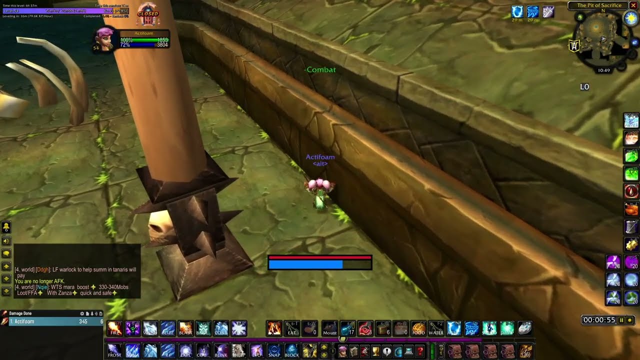 12min solo Sunken Temple boost pull - Level 54-60 - ST Gnome Mage AoE Leveling #wowclassic #wowtbc