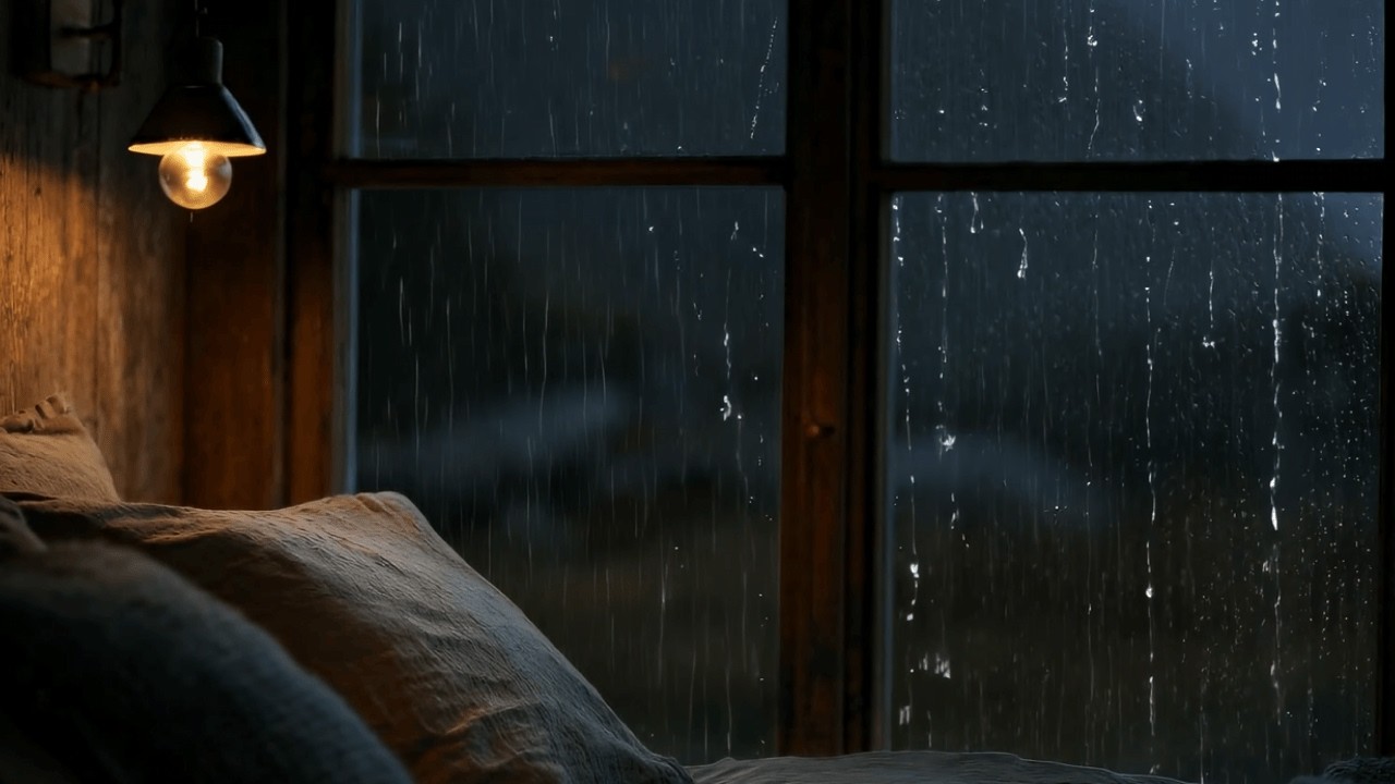 Cozy Night Rain for Sleep – Soft Rain Sounds in the Dark