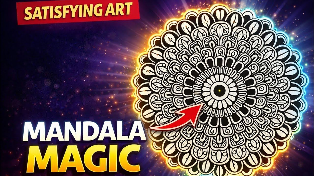 How to draw easy mandala? Learn mandala in 5 minutes #huezcolor#mandala#tutorial#youtube 