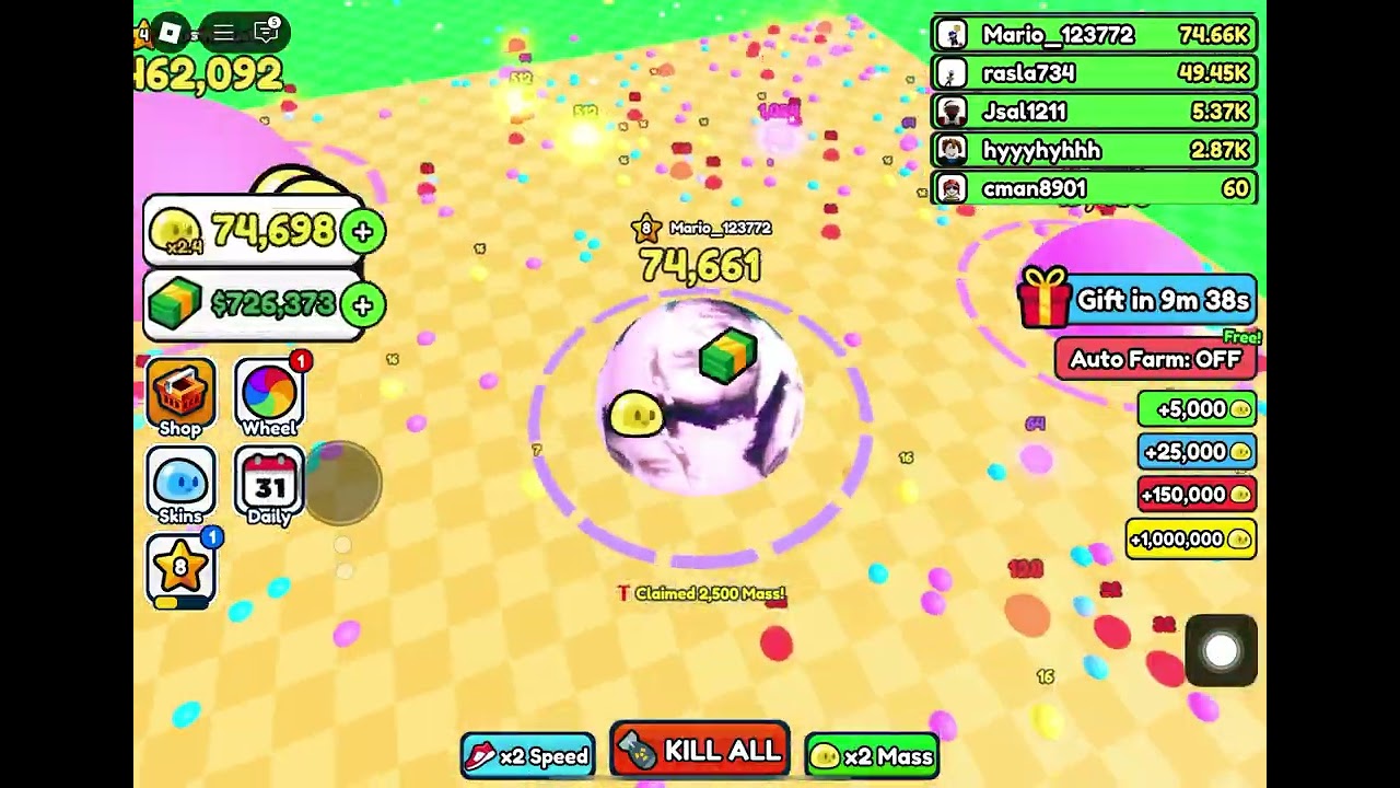 eat blobs to grow massive