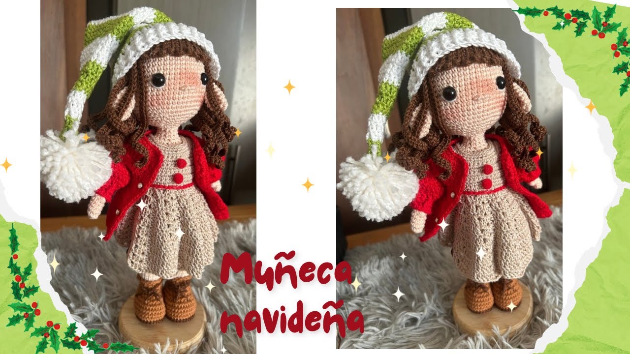 Muñeca amigurumi/ muñeca navideña amigurumi/ muñeca a crochet 