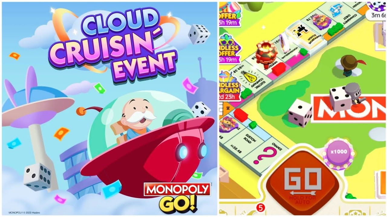 Monopoly Go: 20000 Dice Lost😕😢 - 1000x High Rolls - Cloud Cruisin Event Gameplay #monopolygo