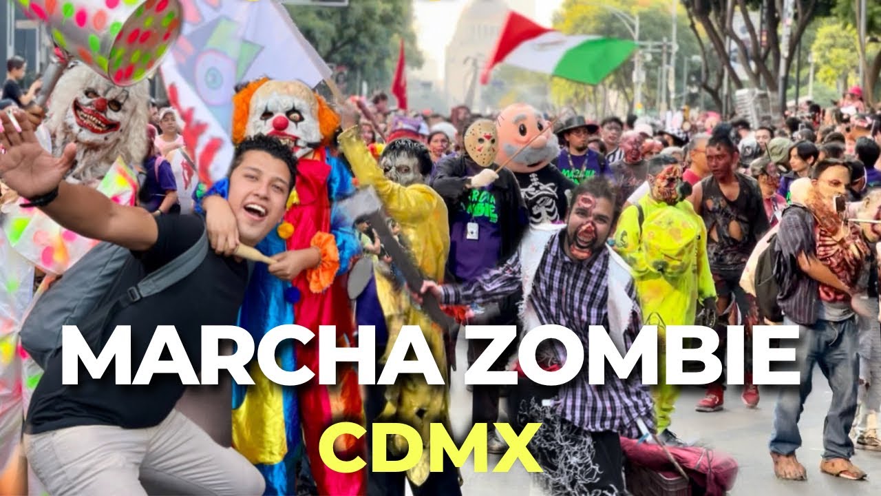 TENEBROSA MARCHA ZOMBIE 2023 CDMX 🧟  ¡Me querian comer VIVO! 😱 | DÍA DE MUERTOS 2023A