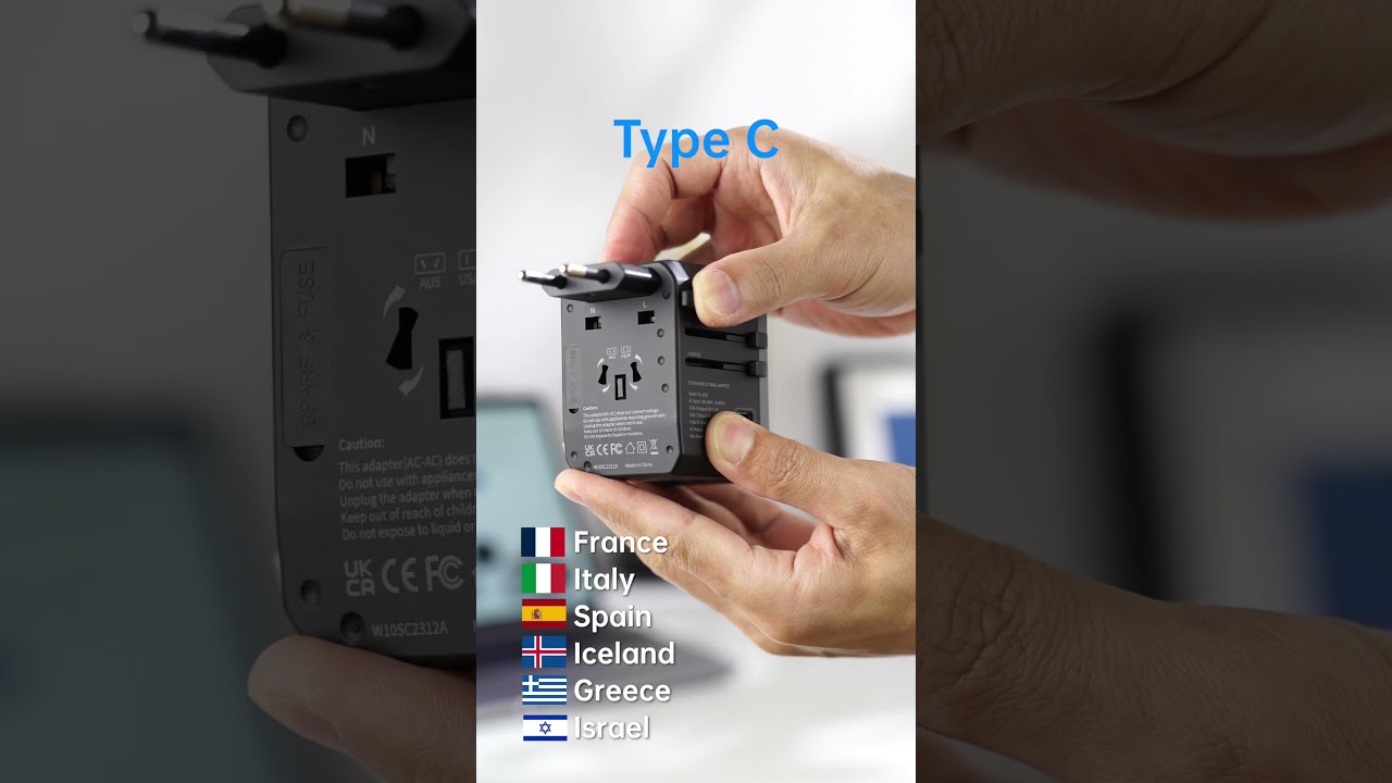 One adapter plug into the sockets of 200+ countries & regions 