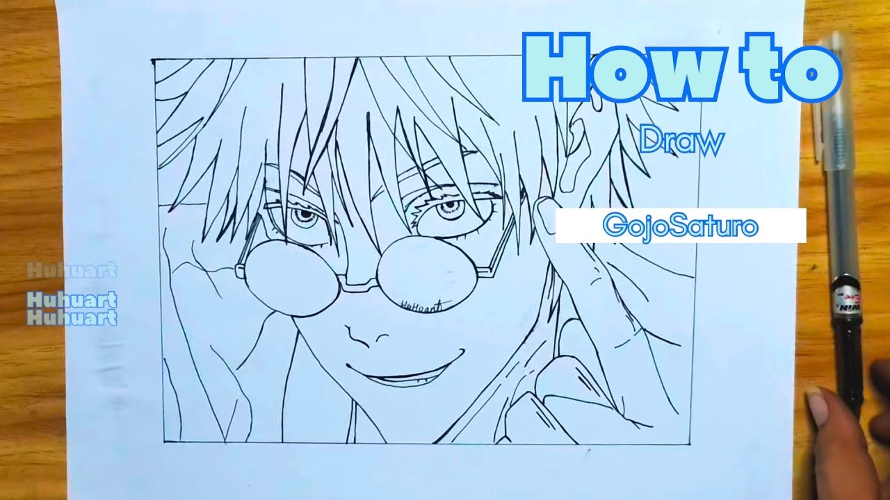 How To Draw Gojo Satoru Step by Step Easy | Anime Drawing Easy 