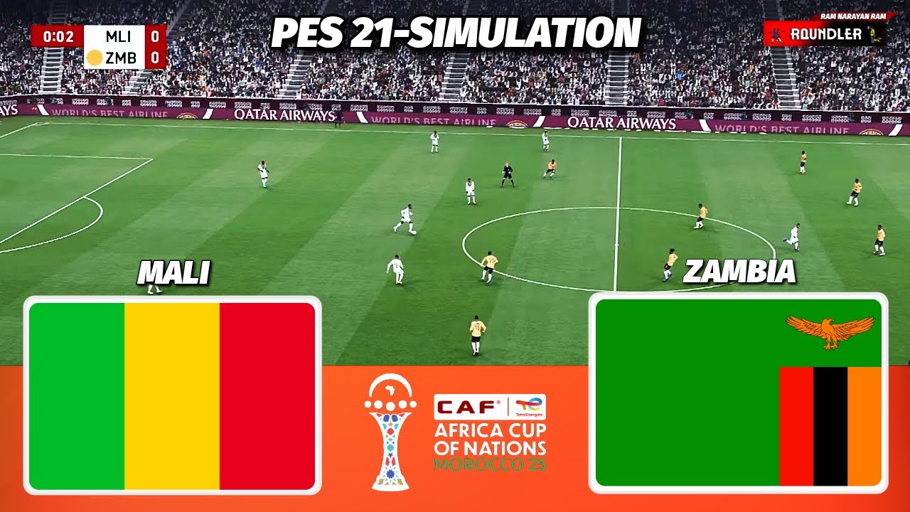 LIVE🔴| MALI vs ZAMBIA - AFRICA CUP OF NATIONS 2025 | PES 21 Simulation