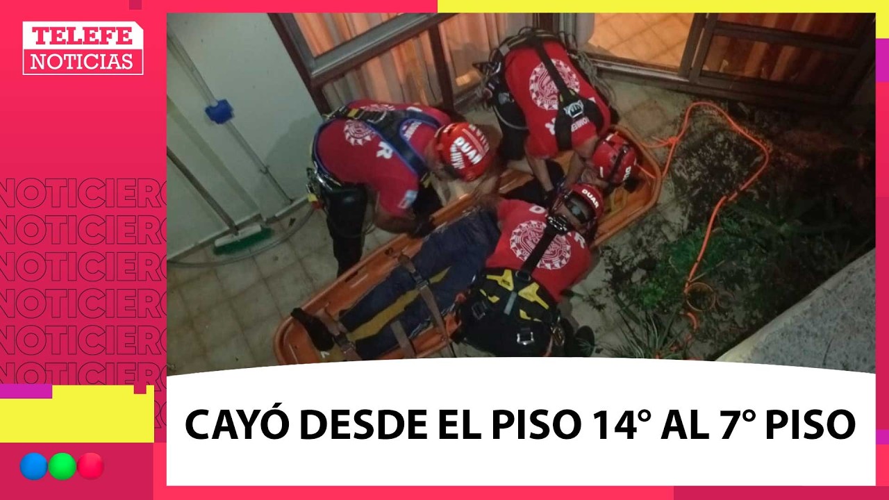 Un hombre cayó de el piso 14, esta internado.