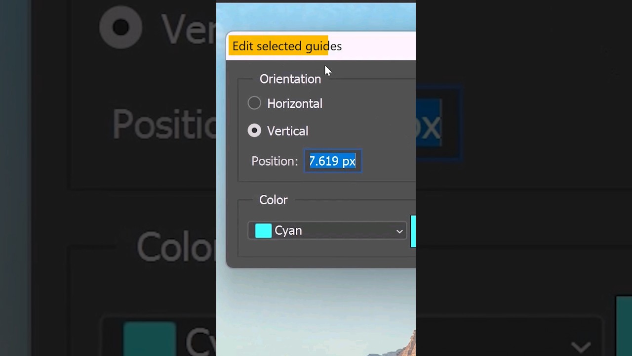 📏 Edit Selected Guides Dialog in Photoshop! [Change Guide Color and Location]