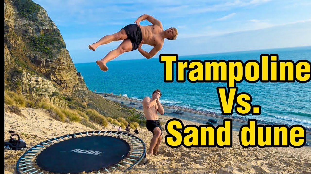 We brought a Mini Trampoline to a Sand hill!! (Triple flips!)