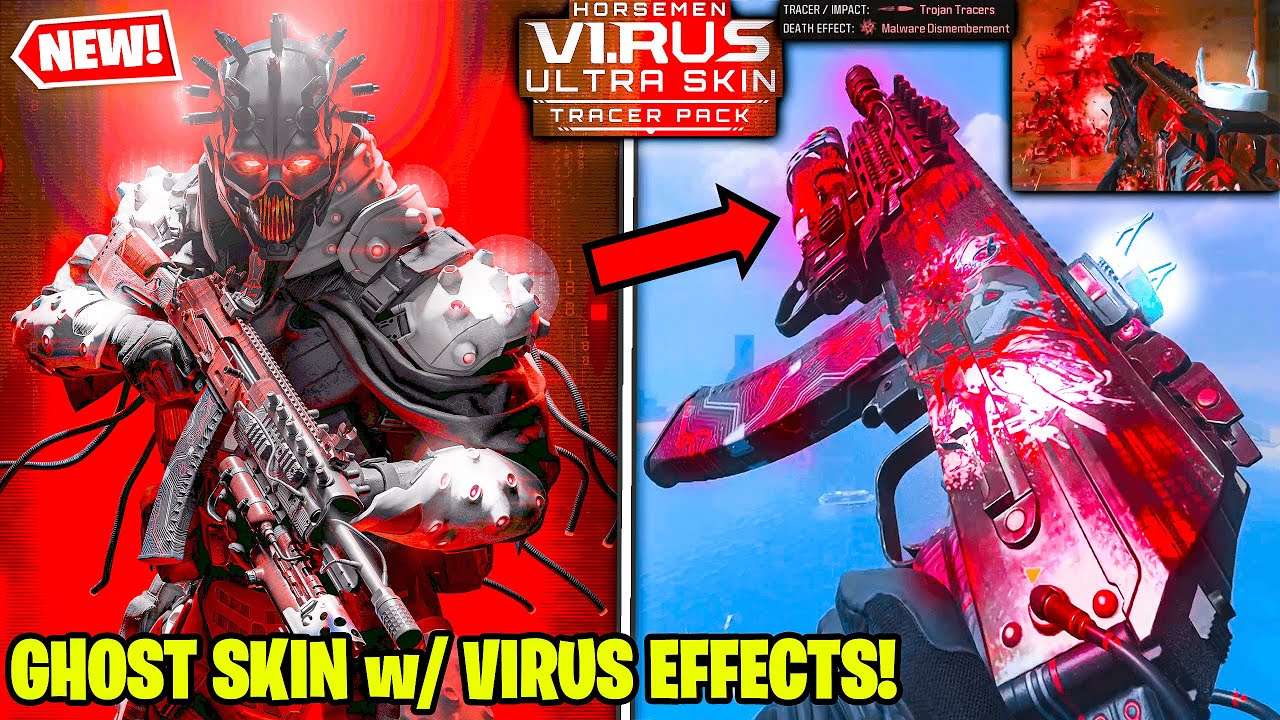 NEW Tracer Pack HORSEMEN VIRUS ULTRA SKIN BUNDLE 🦠 MALWARE TRACERS in MW3 WARZONE (Ghost Skin Secret