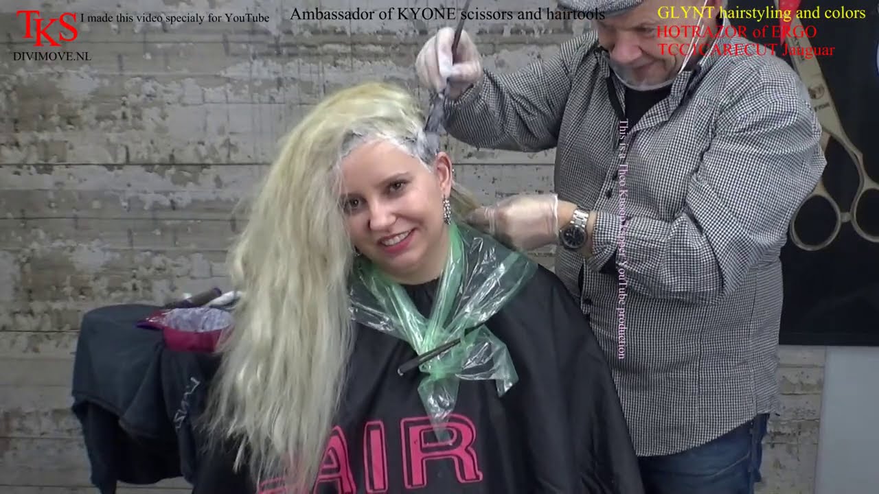 Long hair, New Platinum Blonde color and *Thermo cut*  Siobhan by TKS tutorial