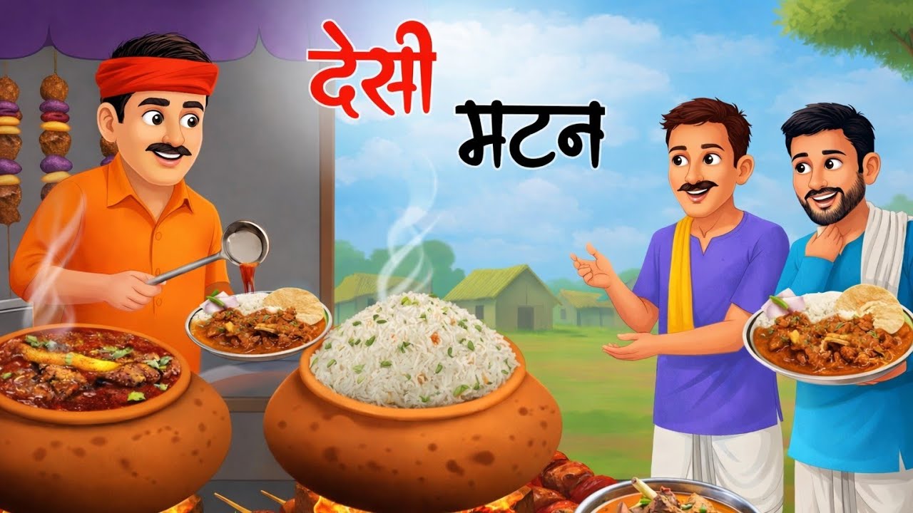 गांव का देसी मटन | gav ka desi matton | hindi cartoon | moral stories | कार्टून | Hindi kahani  |