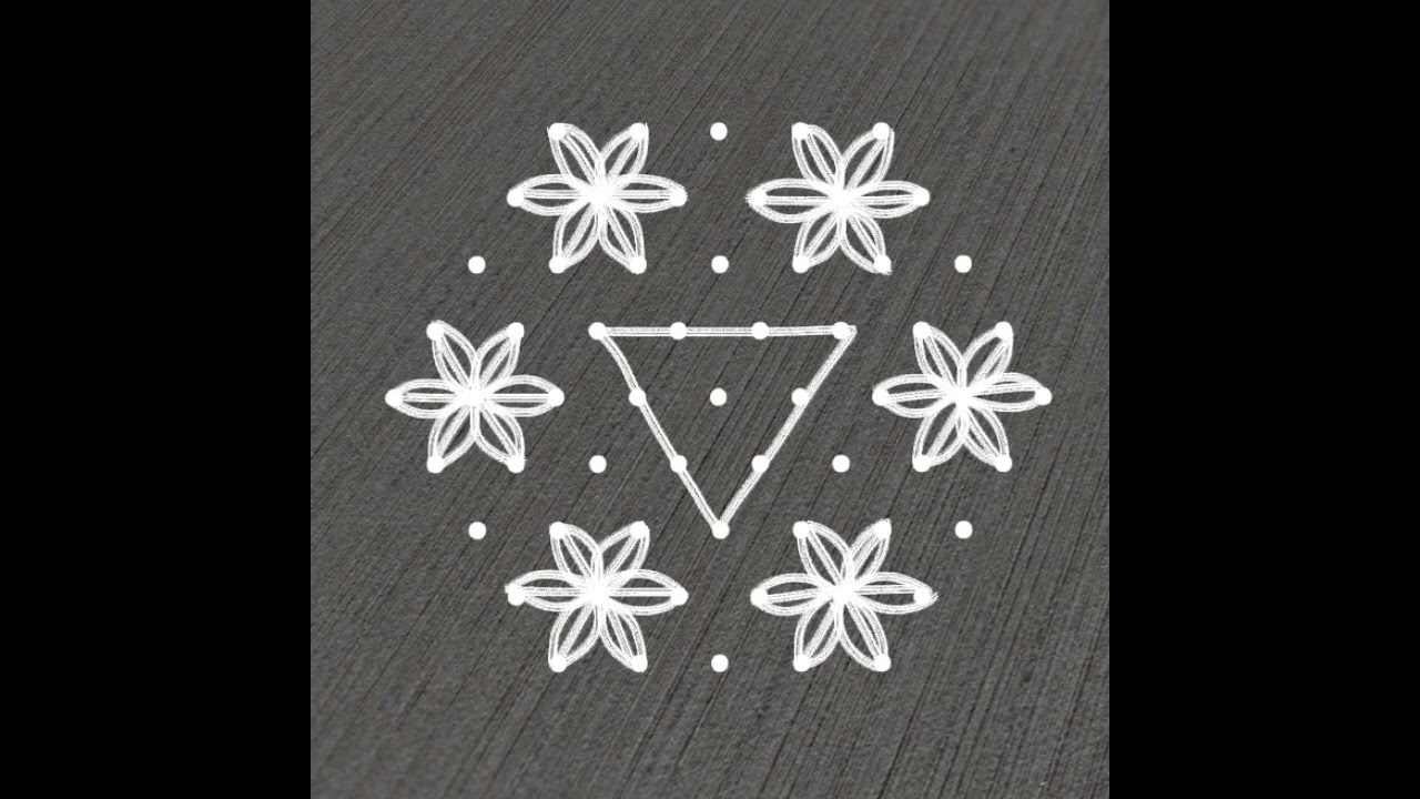 Simple Friday poo kolam /easy&flower design beginners kolam 🌺🌺