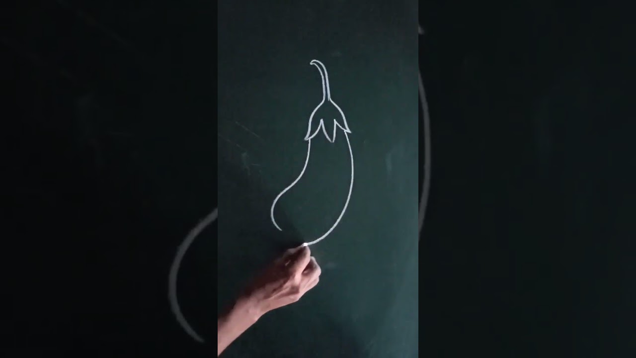 how to draw brinjal#drawing #easy #art #vegetable #lineart #ytshorts #baigan #shorts #simple