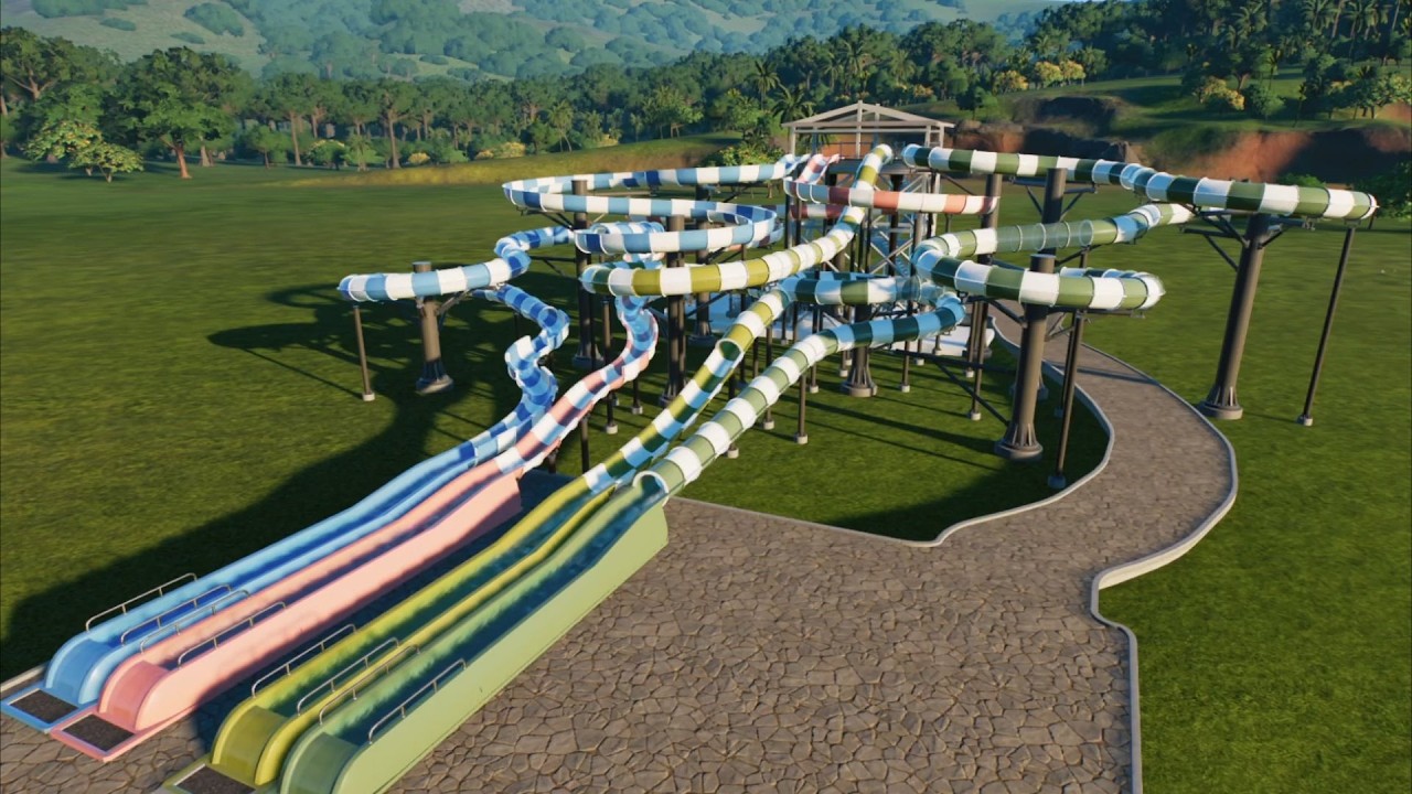 Amazing Waterslide Tower (All Onrides) | Planet Coaster 2 (made by slidie sleider) [POV]