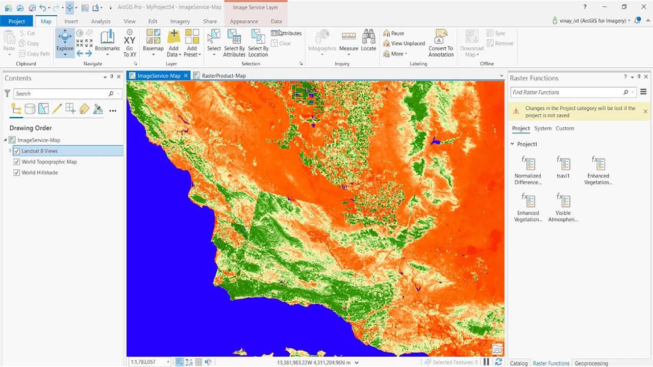 Working with the ArcGIS Spectral Index Library