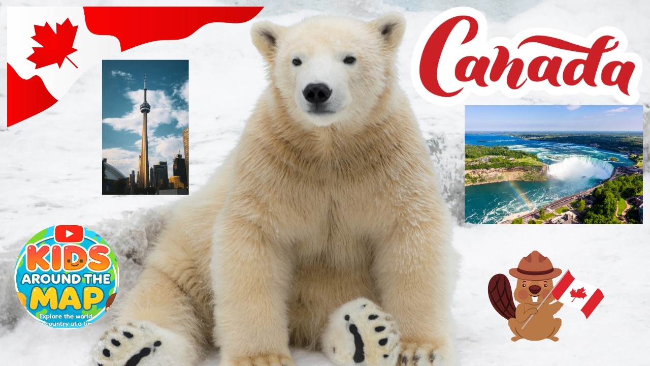 Canada for Kids 🇨🇦 Polar Bears, Maple Syrup & a Library Needs a Passport?! Kids Around The Map
