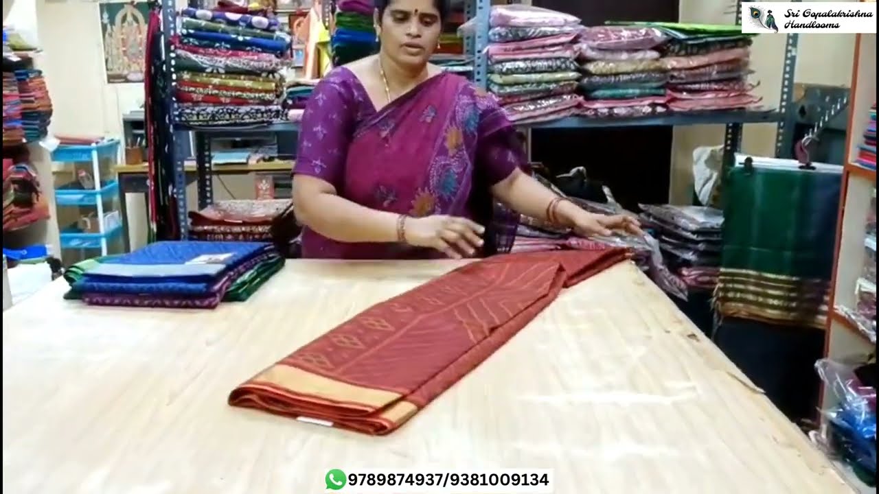 IKKAT Semi Silk Sarees |Sri Gopalakrishna Handlooms IKKAT Semi Silks Sarees